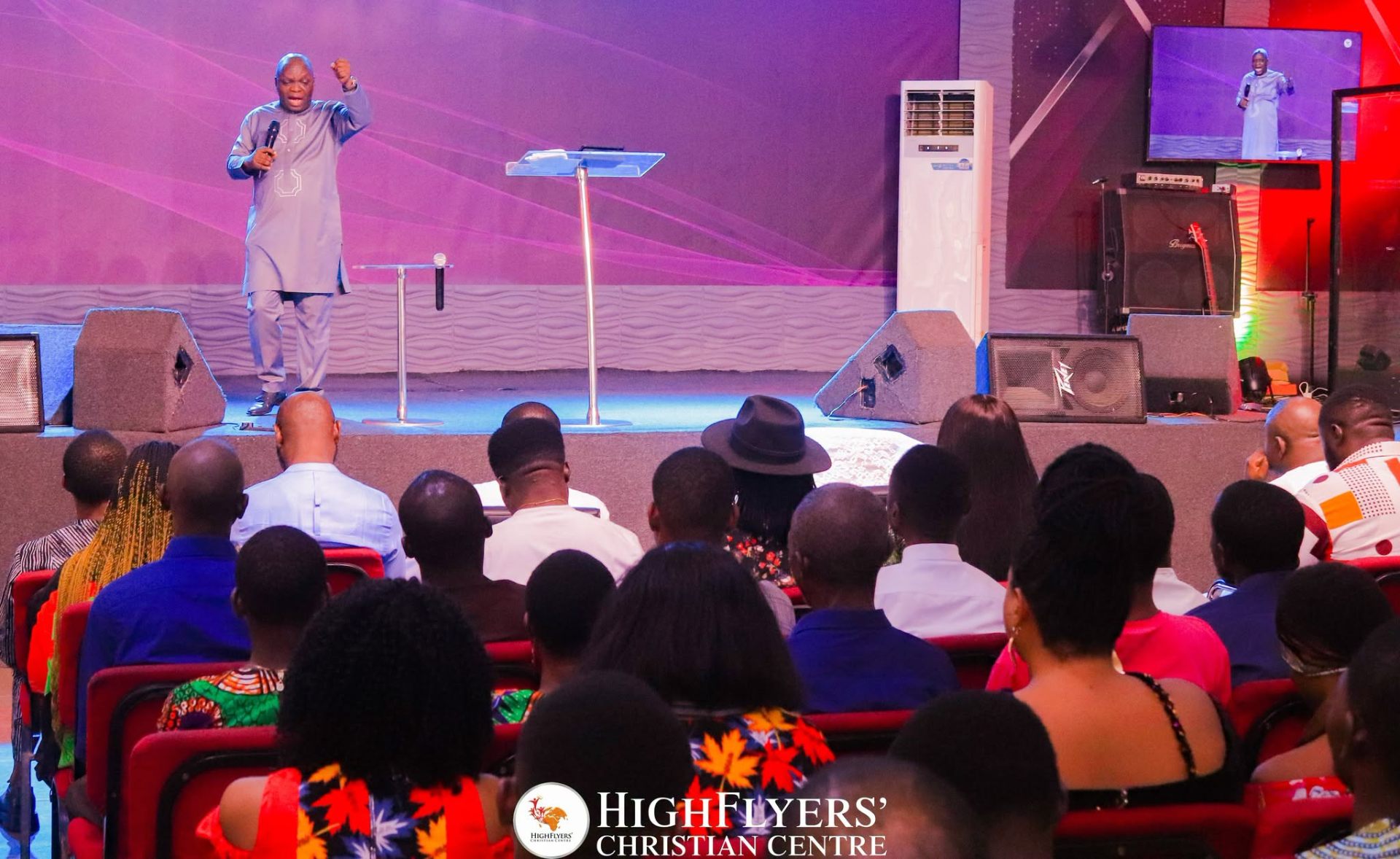 Pastor preaching to the congregation
