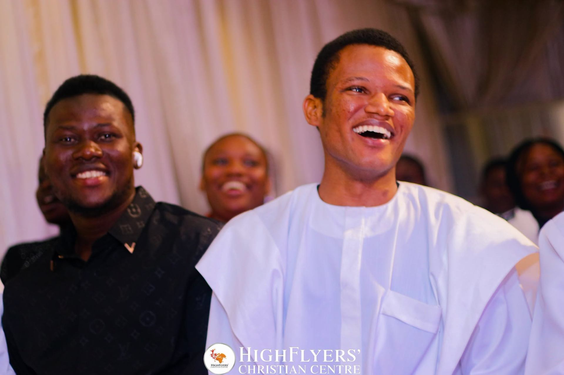 Joyful members after service